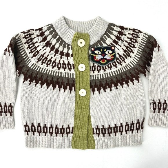 NWT $190 Anthropologie x The Reeds Fair Isle CAT Wool Cardigan Sizes XS & PXS - Picture 4 of 12